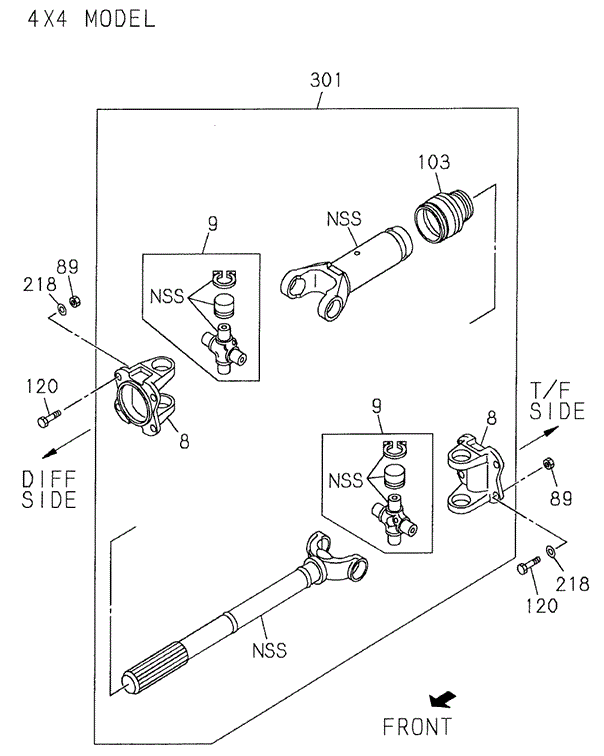 Propeller Shaft (FR.) for 2000 Honda Passport #0