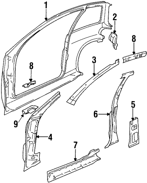 Center Pillar for 1996 Suzuki Swift #0