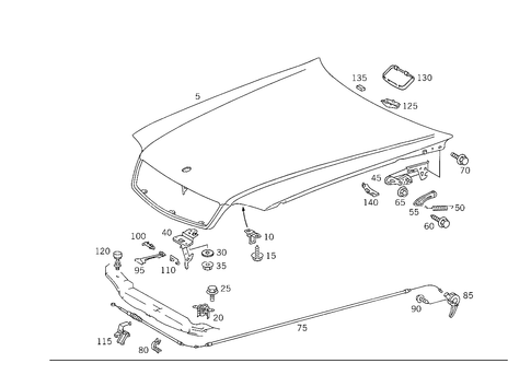 Engine Hood for 1993 Mercedes-Benz 600SL #0