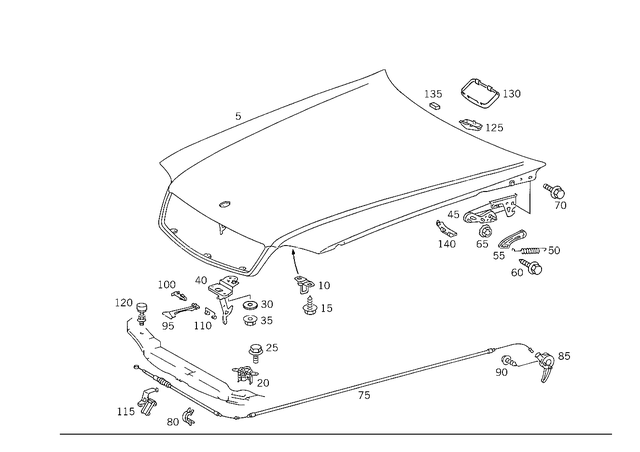 2028800460 - : Hood Lock for Mercedes-Benz Image