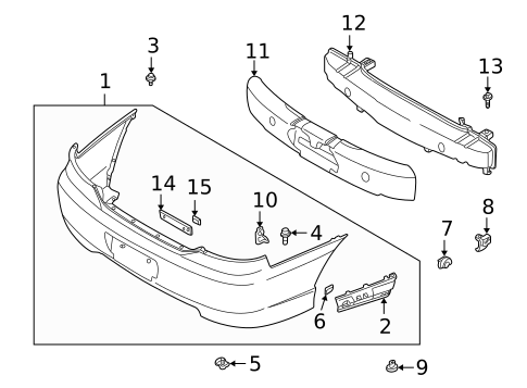 Bumper & Components - Rear for 2004 Kia Spectra #0