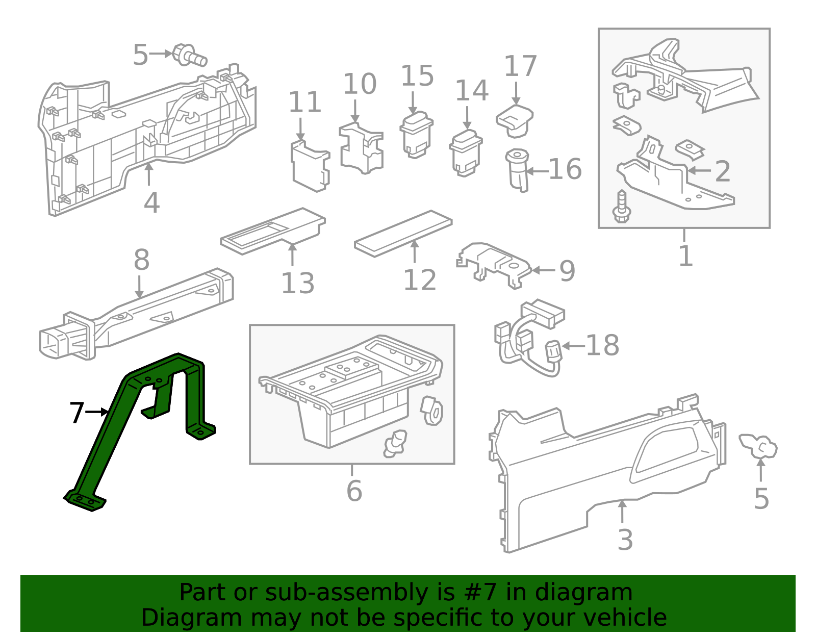 2015-2016 Honda CR-V Console Compartment Bracket 83422-T0A-Y00 | OEM ...