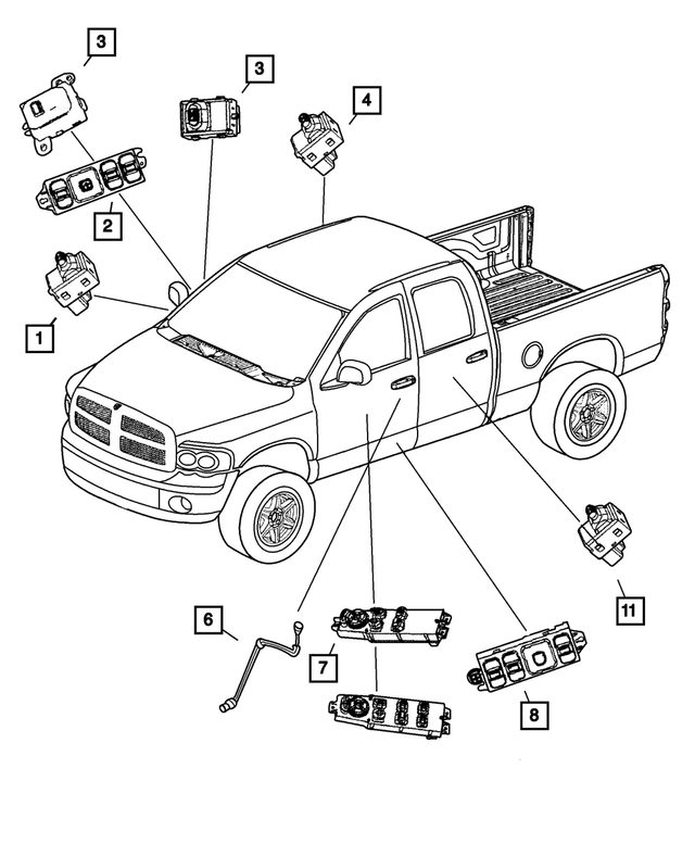 56049804AC - Electrical: Window And Door Lock Switch for Mopar Image image