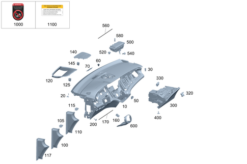 Instrument Panel for 2025 Mercedes-Benz Maybach EQS 680 SUV #0