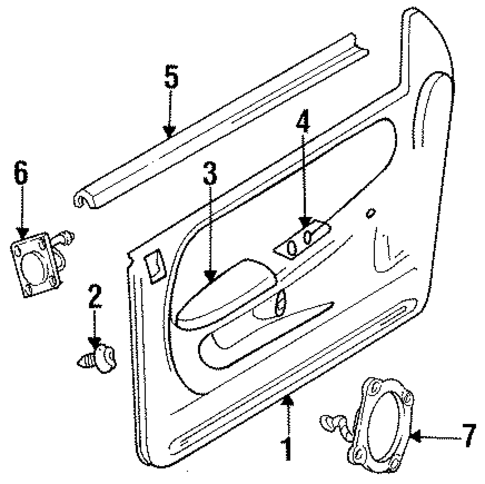 Interior Trim - Front Door for 1998 Dodge Ram 1500 #0