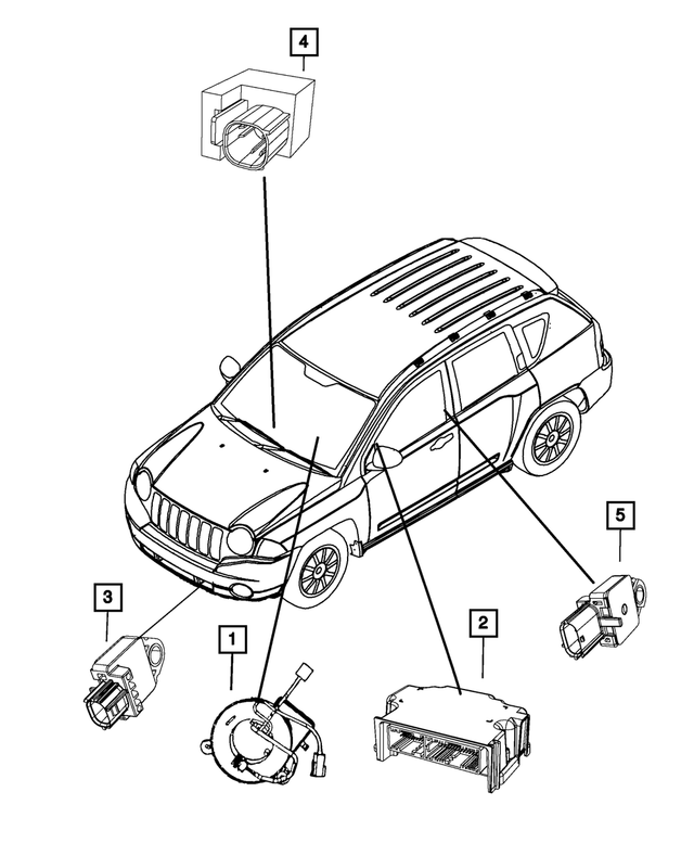 68339336AB - Restraints: Steering Column Control Module Clockspring for Chrysler: 200, Sebring | Dodge: Avenger, Caliber, Journey, Nitro | Jeep: Commander, Compass, Grand Cherokee, Liberty, Patriot, Wrangler Image