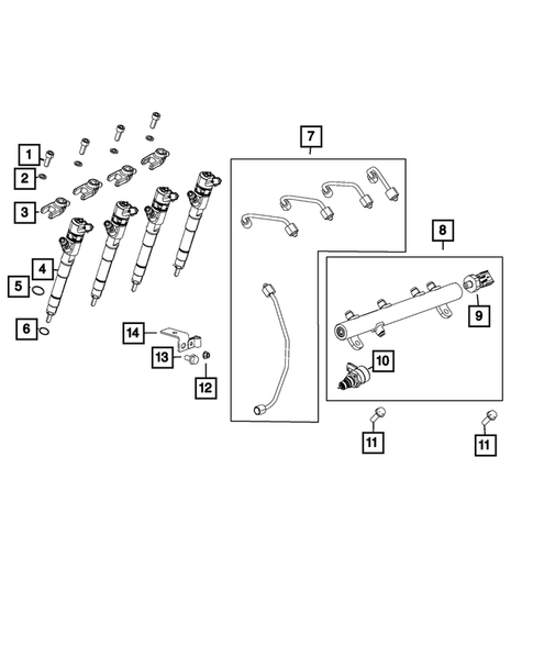 Fuel Rail and Injectors for 2017 Ram ProMaster 1500 #0