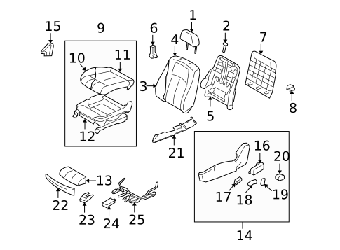 Driver Seat Components for 2010 INFINITI G37 #0