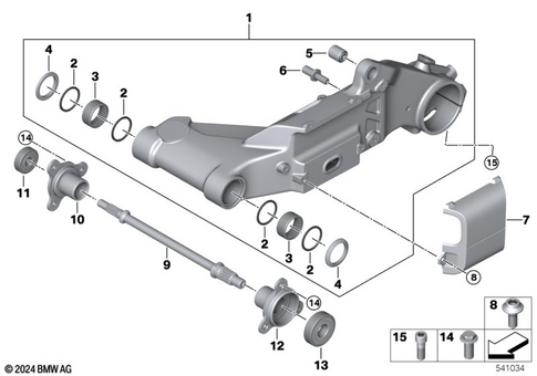 Rear Swing Arm with Bearing, Strut for 2025 BMW-Motorrad CE #0
