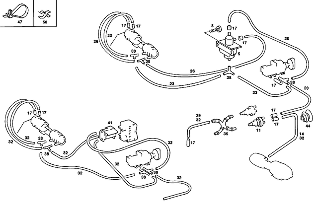 8000578 - Vacuum System: Valve for Mercedes-Benz: 200, 200D, 230, 240D, 280, 280CE, 300CE, 300D, 300E, 300SL, 300TD, 300TE, 380SE, 380SEC, 380SEL, 500SL, 560SEC, 560SEL, 600SL Image image