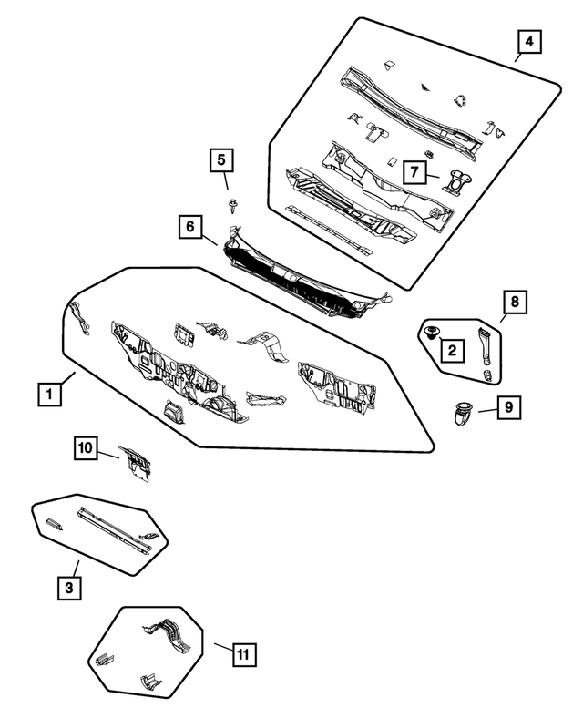 5076289AM - Body Sheet Metal Except Doors: Dash Panel for Mopar Image image