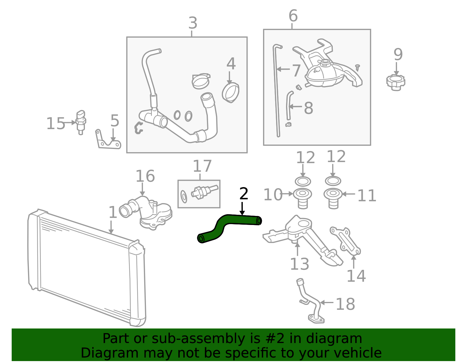 2006-2016 GM Radiator Inlet Hose 19258620 | OEM Parts Online