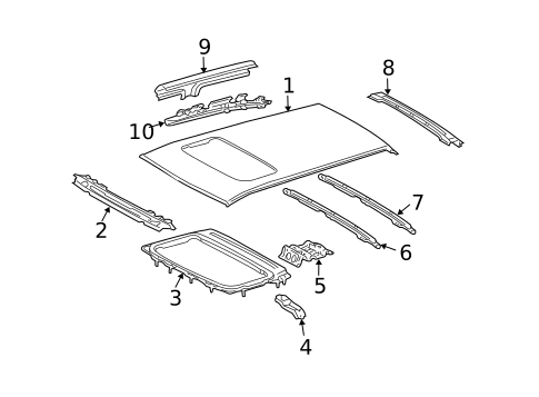Roof & Components for 2006 Toyota Highlander #2