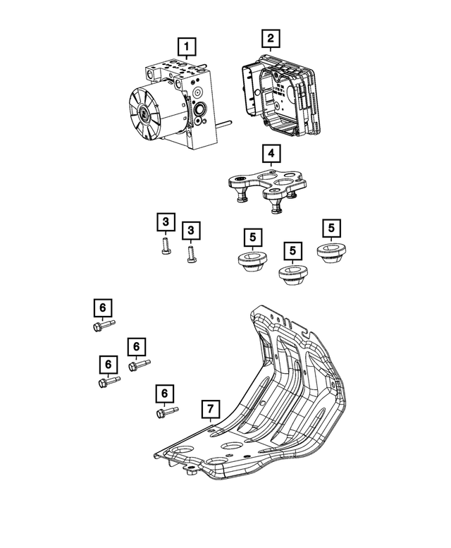 68405532AB - Electrical: Hydraulic Control Unit Bracket for Mopar Image image