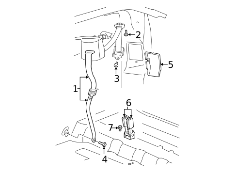 Rear Seat Belts for 2005 Dodge Durango #1