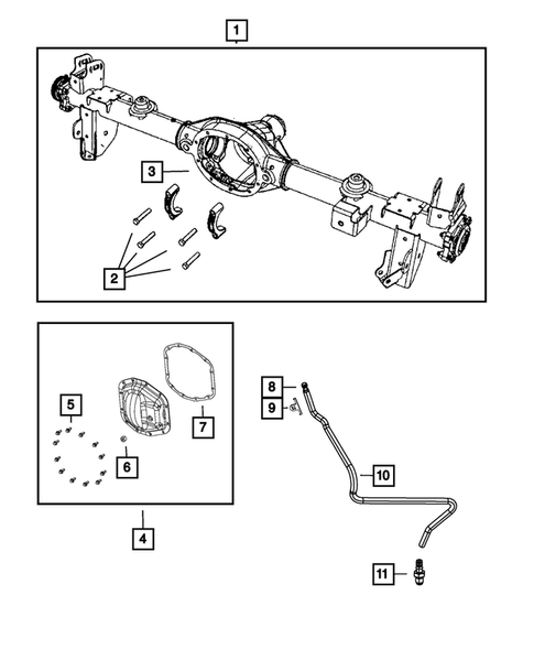Rear Axle; Housing, Differential and Vent for 2019 Jeep Wrangler #3