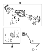 68401548AA - Rear Axle; Dana 220 MM; Differential and Drive Line: Rear Axle Housing for Jeep: Wrangler Image