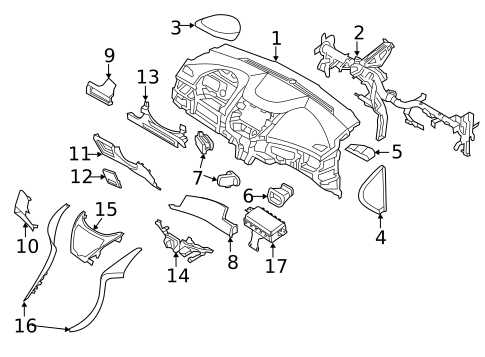 Instrument Panel Components for 2012 Hyundai Elantra #1