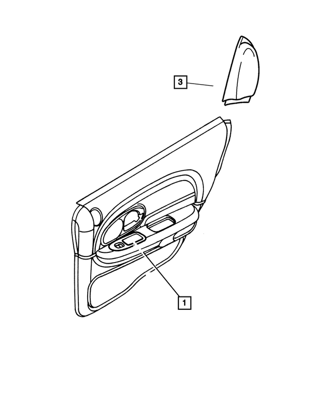 PQ43WL5AB - Doors and Related Parts: Power Window Switch Bezel, Left for Mopar Image