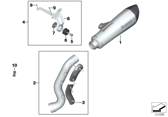 77111542042 - Exhausts &amp; Performance: Set, Connecting Pipe, Long -  for BMW-Motorrad Image