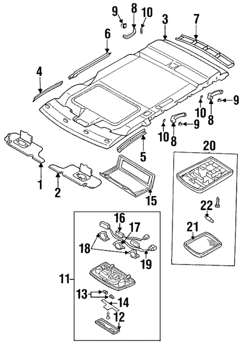 Interior Trim - Roof for 1994 Nissan Quest #0