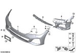 51118099900 - Vehicle Trim: Trim Cover, Bumper, Primed, Front for BMW Image