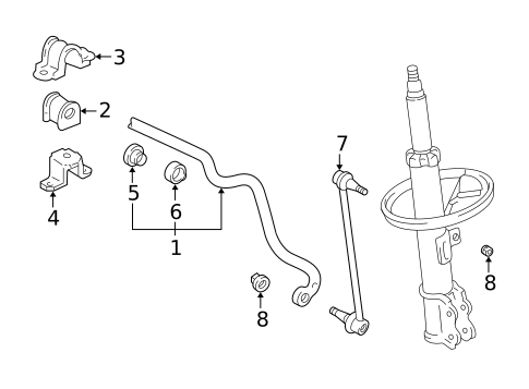 Stabilizer Bar & Components for 2001 Lexus RX300 #0