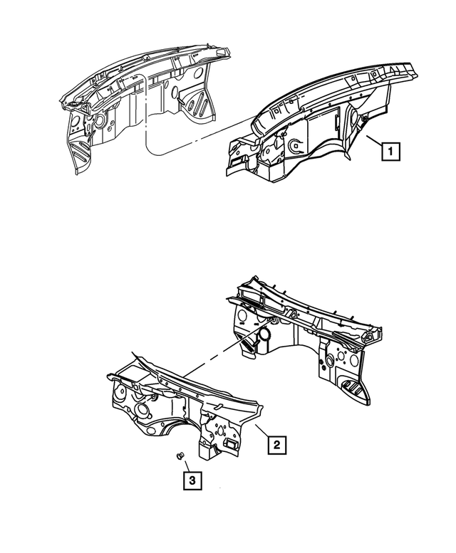 55196892AD - Body Sheet Metal Except Doors: Dash Panel Insulation for Mopar Image