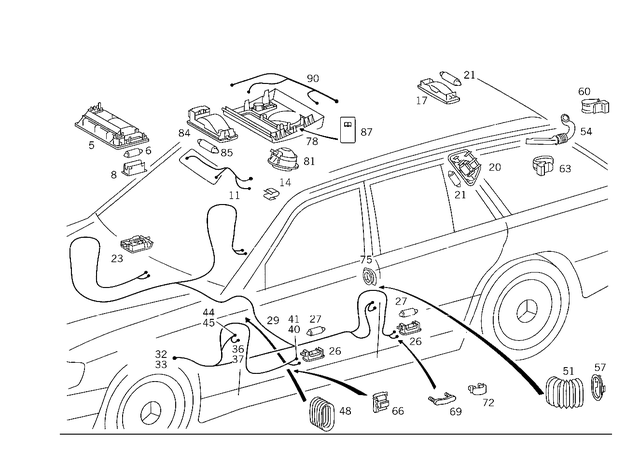 1248200601 - : Interior Lamp for Mercedes-Benz: 300TD, 300TE Image