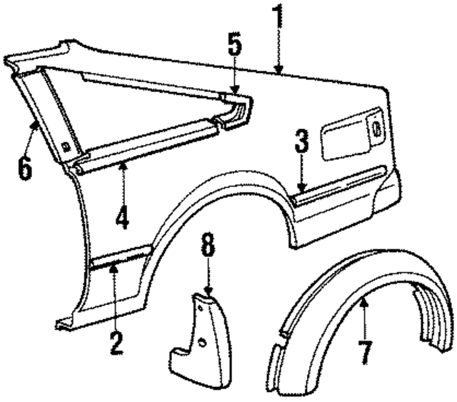 7660719195 - Body: Mud Guard for Toyota: Celica Image