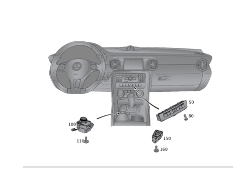 Switch in Instrument Panel and Center Console for 2008 Mercedes-Benz SLK 55 AMG&reg; #0