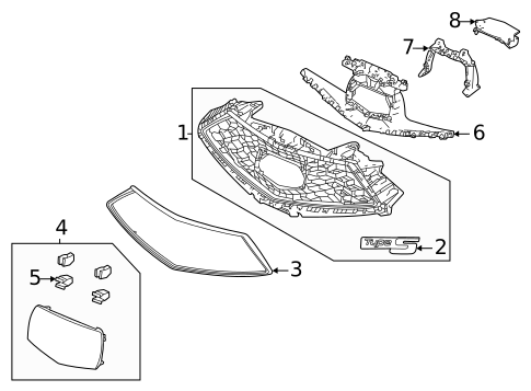 Grille & Components for 2023 Acura TLX #1