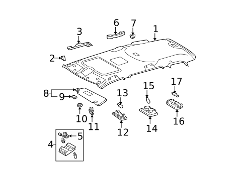 Interior Trim - Roof for 2010 Toyota Highlander #2