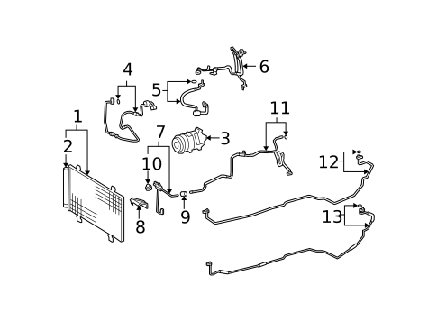 Condenser, Compressor & Lines for 2011 Lexus LS460 #1