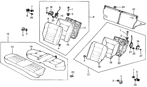 Rear Seat for 1991 Honda Civic #0