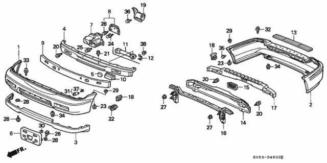 Bumper (1) for 1995 Honda Accord #0