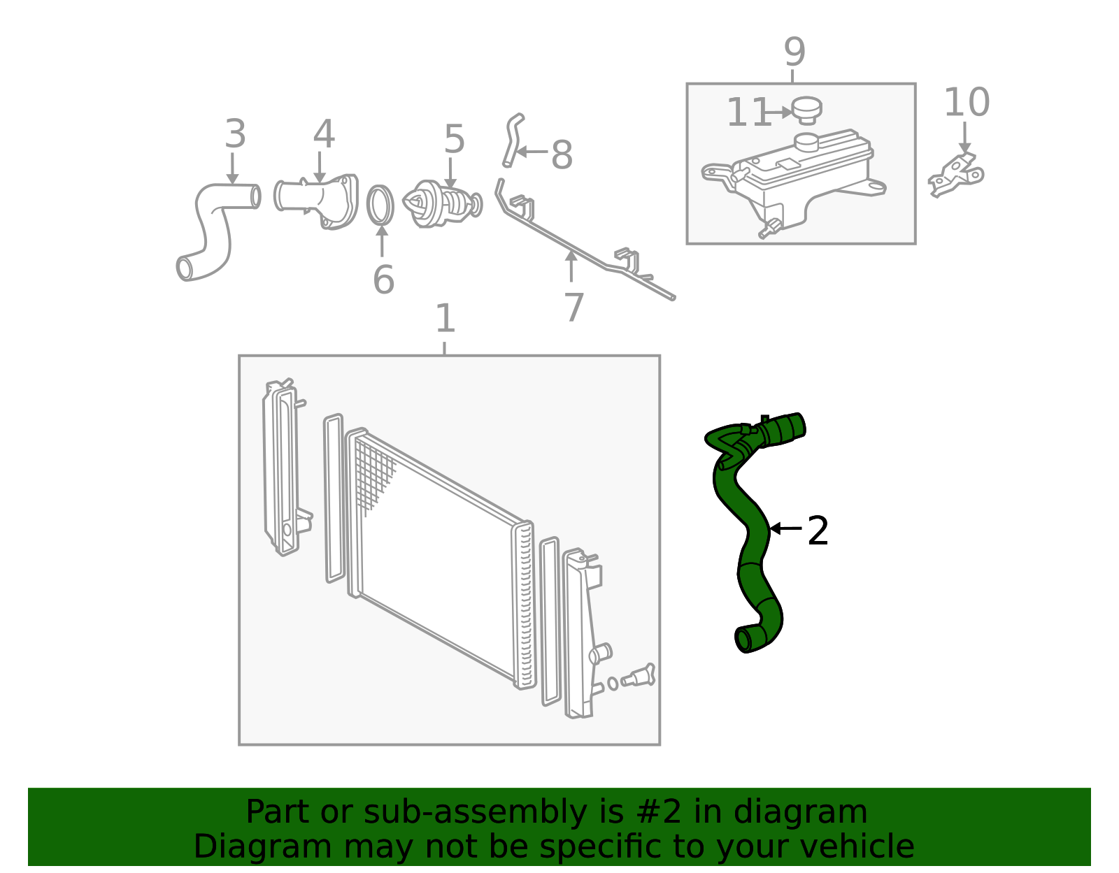 16057-36011 - Radiator Coolant Hose 2009-2012 Toyota RAV4 | Longo ...