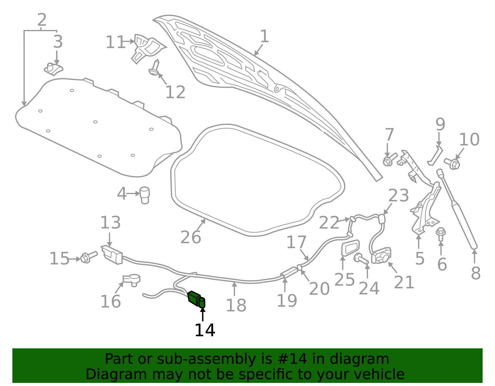 2016-2025 Volvo XC90 Hood Lock - Driver's Side (LH) 32318456 ...