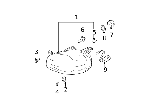 Headlamp Components for 2001 Hyundai Santa Fe #0