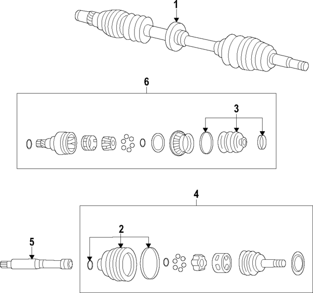 25196390 - : Passenger Side Automatic Transmission Output Shaft for GM Image