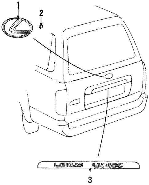 Exterior Trim - Lift Gate for 1997 Lexus LX450 #0