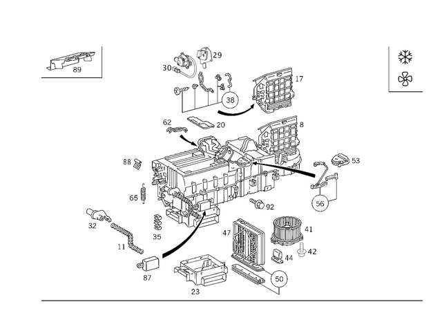 1638302162 - Heating and Ventilation: Heater Box for Mercedes-Benz: ML320, ML430, ML55 AMG Image image