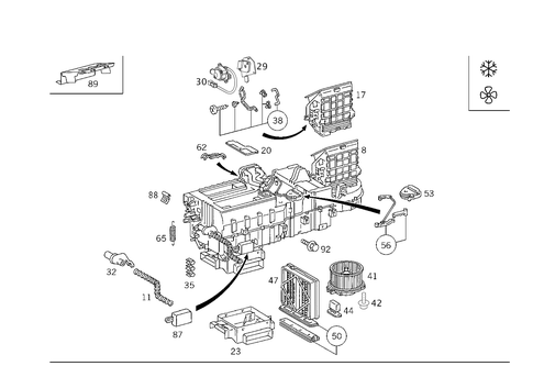 Heater Case with Blower for 2002 Mercedes-Benz ML55 AMG #1
