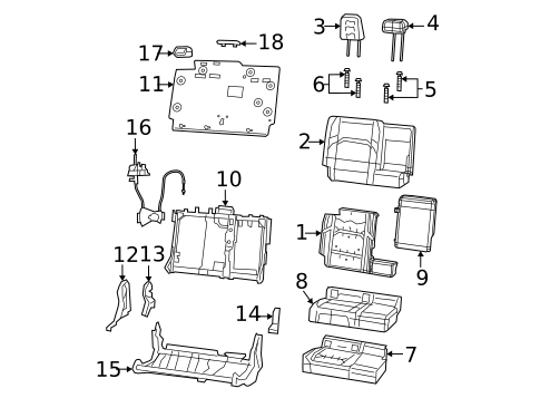 Rear Seat Components for 2025 Jeep Gladiator #0
