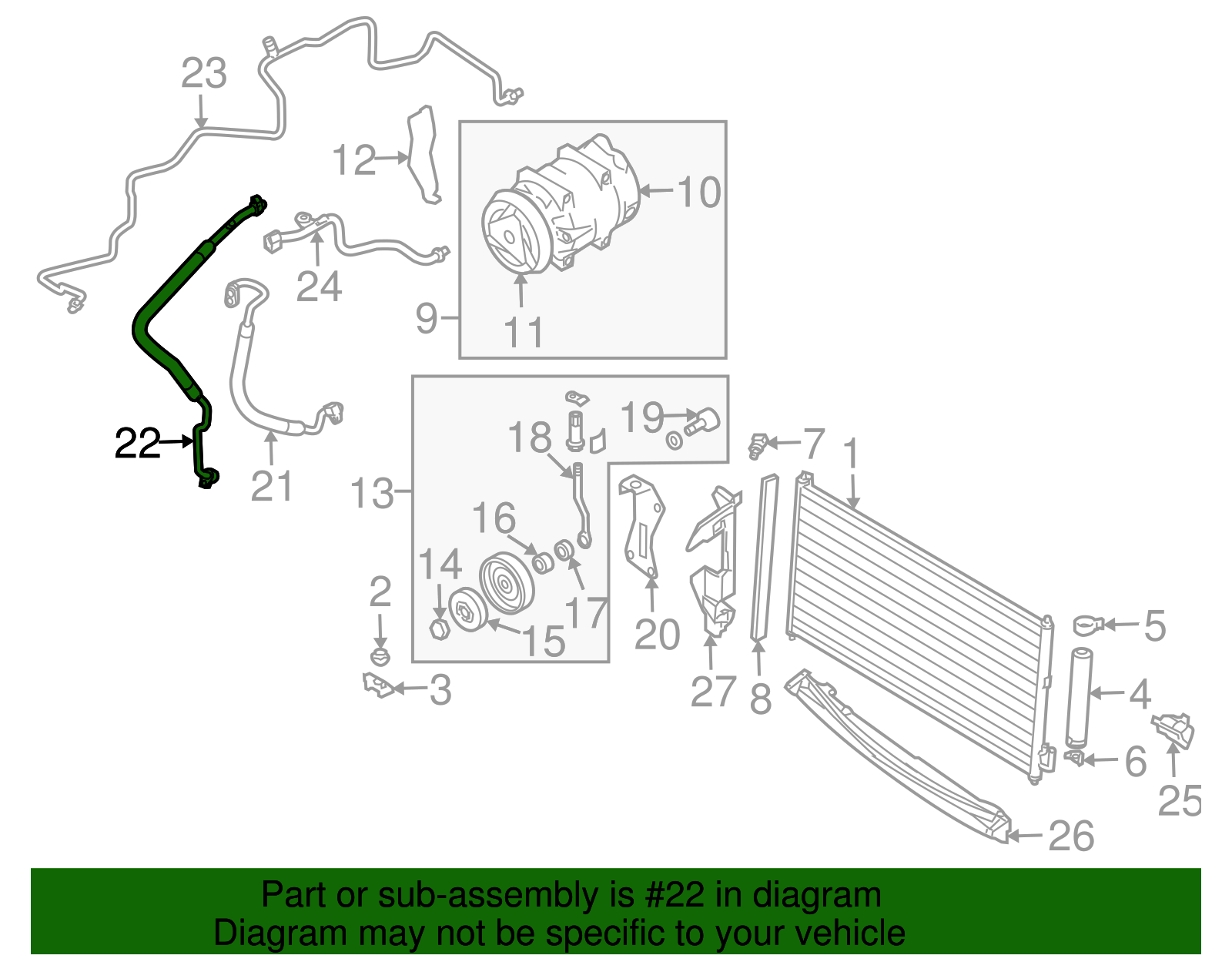 Low Pressure Hose - Nissan (92480-CA01A)