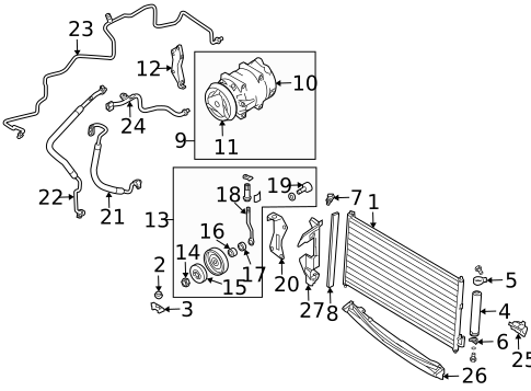 Condenser, Compressor & Lines for 2013 Nissan NV3500 #9