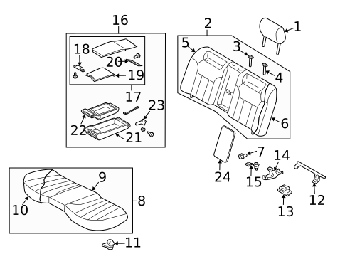 Rear Seat Components for 2003 INFINITI M45 #0