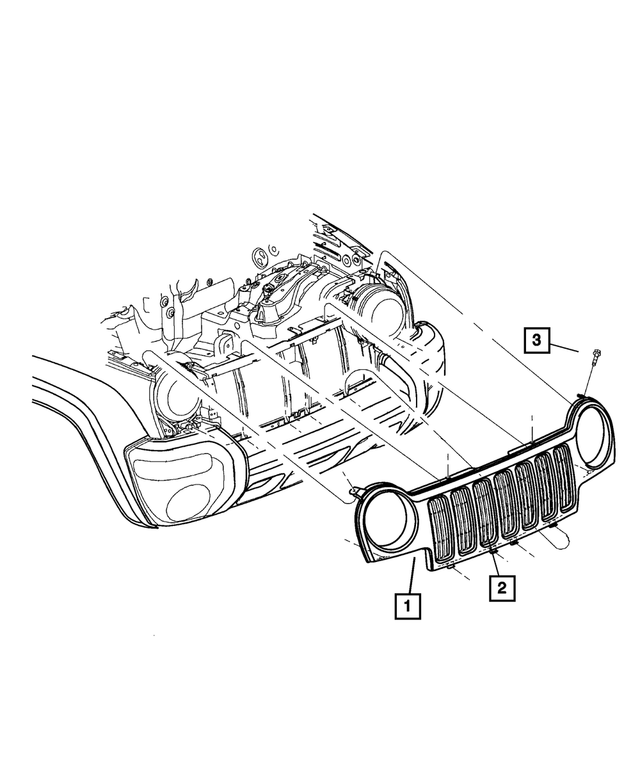 55156608AB - Cooling: Radiator Grille for Mopar Image