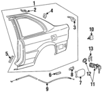 616011G080 - Body: Quarter Panel for Toyota: Tercel Image