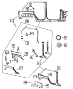 68002324AI - Body Sheet Metal Except Doors: Body Side Aperture Rear Panel, Right for Jeep: Wrangler, Wrangler JK Image